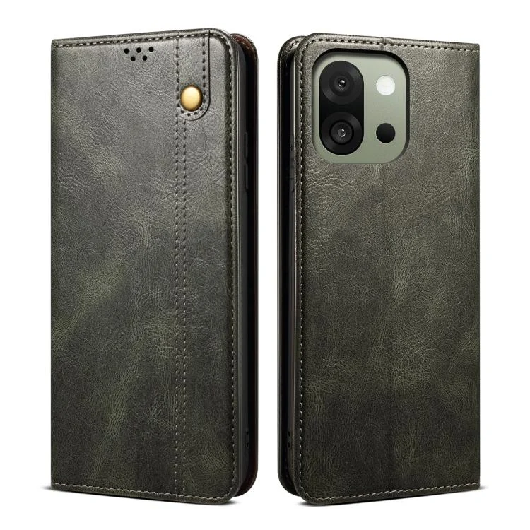 EDA005122810A.webp Oil Wax Crazy Horse Texture Leather Phone Case, For OnePlus 13s 5G, For OnePlus 13T, For OnePlus 13, For OnePlus Nord 4, For OnePlus Ace 3 Pro - Image 1