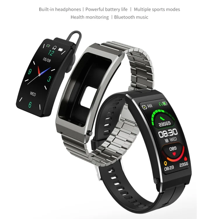 EDA0051273_B1.webp K13S 1.14 inch TFT Screen Slub Steel Strap Smart Calling Bracelet Supports Sleep Management/Blood Oxygen Monitoring - Image 2