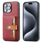Calfskin Card Slot TPU Hybrid PU Phone Case, For iPhone 16 Pro Max, For iPhone 16 Pro, For iPhone 16, For iPhone 15 Pro Max, For iPhone 15 Pro