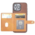 Calfskin Card Slot TPU Hybrid PU Phone Case, For iPhone 16 Pro Max, For iPhone 16 Pro, For iPhone 16, For iPhone 15 Pro Max, For iPhone 15 Pro - Image 4