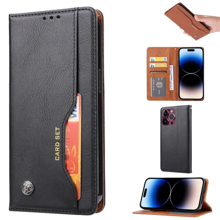 Knead Skin Texture Flip Leather Phone Case, For iPhone 15 Pro, For iPhone 15 Plus, For iPhone 15