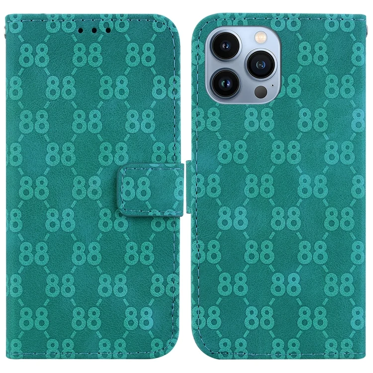 Double 8-shaped Embossed Leather Phone Case, For iPhone 15 Pro Max, For iPhone 15 Pro, For iPhone 15 Plus