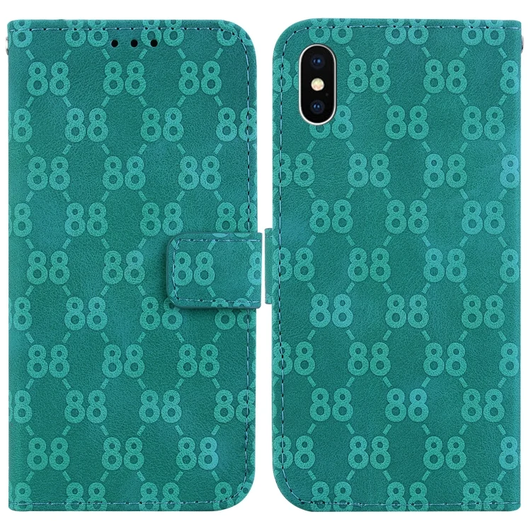 Double 8-shaped Embossed Leather Phone Case, For iPhone XS Max, For iPhone 8 Plus / 7 Plus