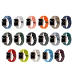 Square Buckle Stripes Silicone Watch Band, For Apple Watch Series 9 45mm - Image 3