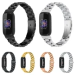 Three Bead Flat Buckle Stainless Steel Watch Band - Image 4
