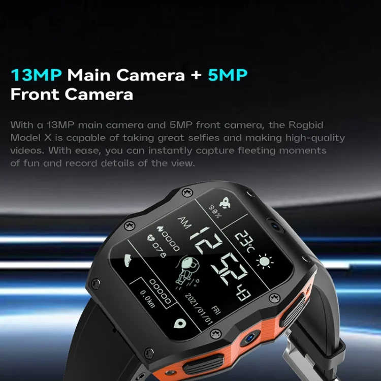 EDA0051509_B7.webp Model X 1.99 inch IP68 Waterproof Android 9.0 4G Dual Cameras Matte Smart Watch - Image 8