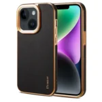 Denior Cowhide Leather Plating Phone Case, For iPhone 14 Plus, For iPhone 15 Pro Max, For iPhone 15 Pro, For iPhone 14, For iPhone 14 Pro