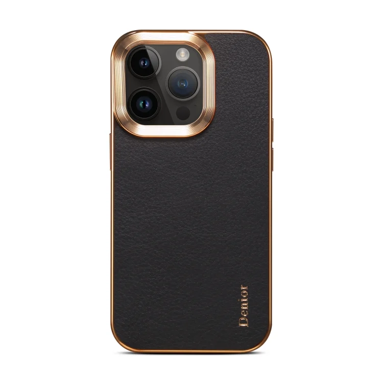 EDA005154012A_1.webp Denior Cowhide Leather Plating Phone Case, For iPhone 15 Plus, For iPhone 15, For iPhone 14 Pro Max, For iPhone 13 Pro Max, For iPhone 13 Pro - Image 3