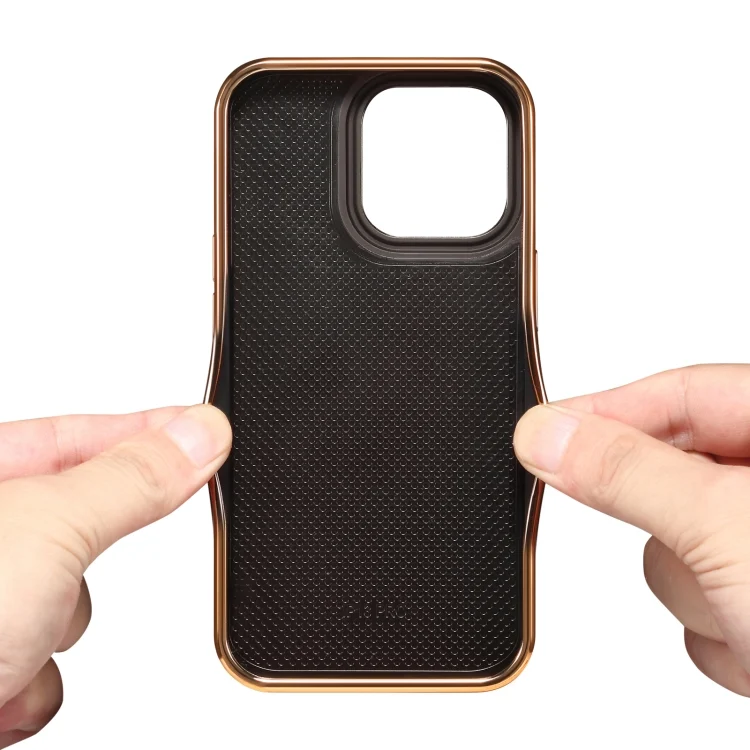 EDA005154012A_2.webp Denior Cowhide Leather Plating Phone Case, For iPhone 15 Plus, For iPhone 15, For iPhone 14 Pro Max, For iPhone 13 Pro Max, For iPhone 13 Pro - Image 4