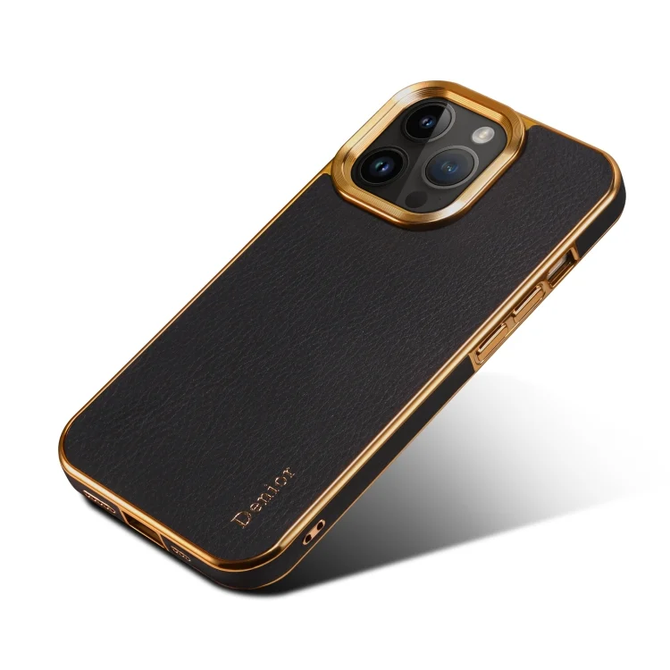 EDA005154012A_3.webp Denior Cowhide Leather Plating Phone Case, For iPhone 15 Plus, For iPhone 15, For iPhone 14 Pro Max, For iPhone 13 Pro Max, For iPhone 13 Pro - Image 5