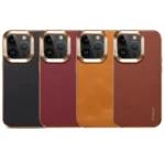Denior Cowhide Leather Plating Phone Case, For iPhone 15 Plus, For iPhone 15, For iPhone 14 Pro Max, For iPhone 13 Pro Max, For iPhone 13 Pro - Image 2
