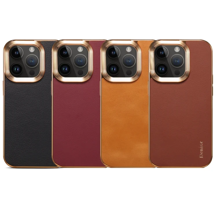 EDA0051540_B1.webp Denior Cowhide Leather Plating Phone Case, For iPhone 15 Plus, For iPhone 15, For iPhone 14 Pro Max, For iPhone 13 Pro Max, For iPhone 13 Pro - Image 2
