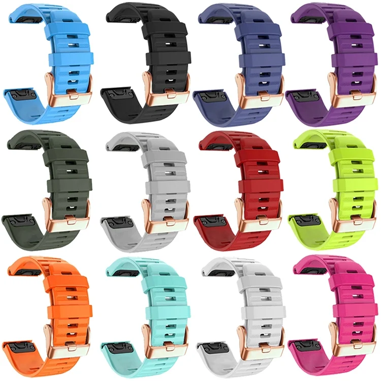 EDA0051559_B2.webp 20mm Rose Gold Buckle Quick Release Silicone Watch Band - Image 3