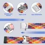Nylon Braided Metal Buckle Watch Band - Image 3