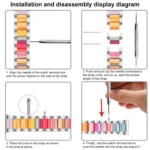 Three Bead Resin Metal Watch Band - Image 4
