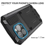 R-JUST Shockproof Life Waterproof Dust-proof Metal + Silicone Phone Case with Holder, For iPhone 15 Pro Max, For iPhone 15 Pro, For iPhone 15 Plus, For iPhone 15 - Image 4