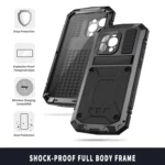 R-JUST Shockproof Life Waterproof Dust-proof Metal + Silicone Phone Case with Holder, For iPhone 15 Pro Max, For iPhone 15 Pro, For iPhone 15 Plus, For iPhone 15 - Image 6