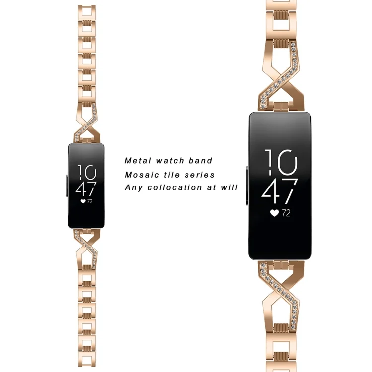 EDA00516901C_2.webp For Fitbit Inspire / Inspire HR Metal Cross Chain A Type Replacement Wrist Strap Watchband - Image 4