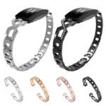 For Fitbit Inspire / Inspire HR Metal Cross Chain A Type Replacement Wrist Strap Watchband - Image 2