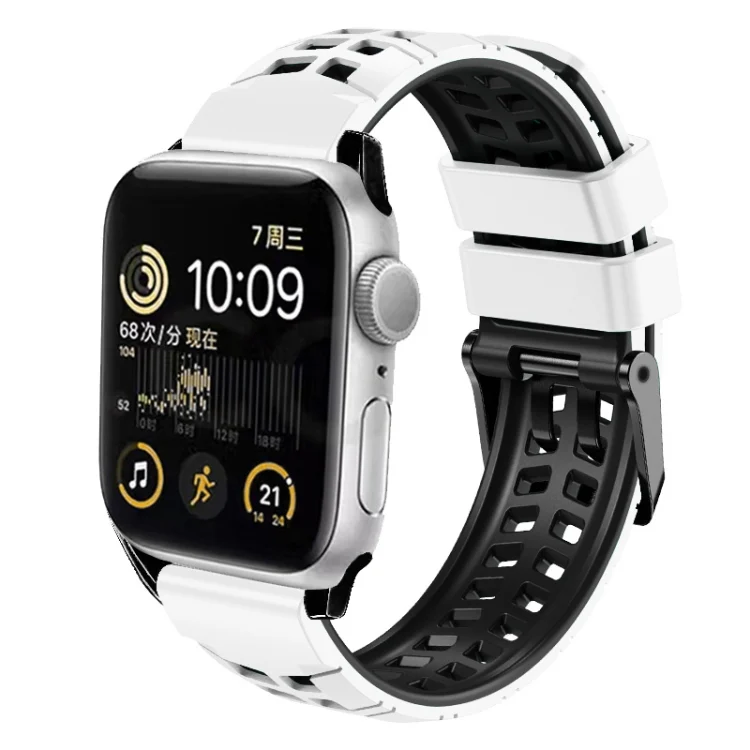 Twill Dual-row Buckle Silicone Watch Band, For Apple Watch 38mm, For Apple Watch Series 3 42mm