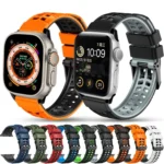 Twill Dual-row Buckle Silicone Watch Band, For Apple Watch Series 7 41mm, For Apple Watch Series 7 45mm - Image 2