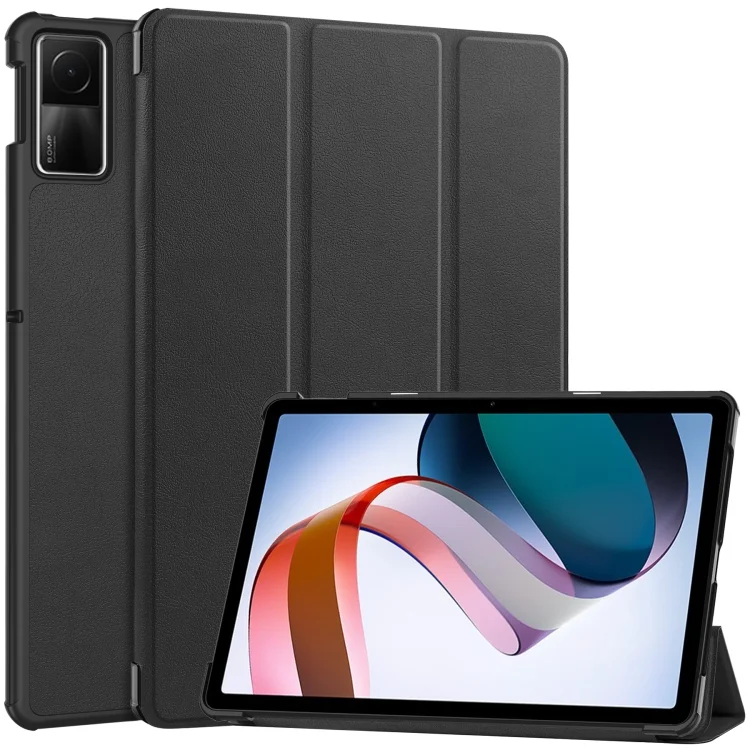 Custer Pure Color 3-Fold Holder Leather Tablet Case, For Xiaomi Redmi Pad SE