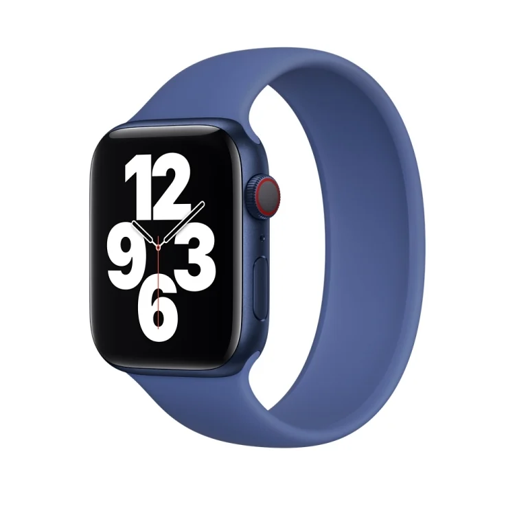 For Apple Watch Series 5 & 4 44mm / 3 & 2 & 1 42mm Solid Color Elastic Silicone Replacement Wrist Strap Watchband, Size:S 130mm, S 130mm, Size:M 143mm