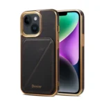 Denior Oil Wax Leather Electroplating Card Slot Holder Phone Case, For iPhone 15 Plus, For iPhone 15, For iPhone 14 Pro Max, For iPhone 13 Pro Max, For iPhone 13 Pro