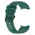 For Samsung Galaxy Watch 6 / 6 Classic Leather Black Buckle Silicone Watch Band - Image 6