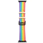 Rainbow Leather Watchband, For Apple Watch Series 7 41mm / 6 & SE & 5 & 4 40mm / 3 & 2 & 1 38mm, For Apple Watch Series 7 45mm / 6 & SE & 5 & 4 44mm / 3 & 2 & 1 42mm - Image 5