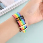 Rainbow Leather Watchband, For Apple Watch Series 7 41mm / 6 & SE & 5 & 4 40mm / 3 & 2 & 1 38mm, For Apple Watch Series 7 45mm / 6 & SE & 5 & 4 44mm / 3 & 2 & 1 42mm - Image 6