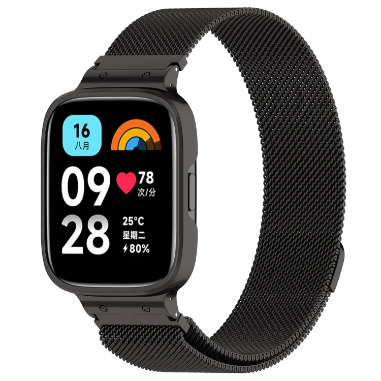 2 in 1 Milan Metal Watch Band with Watch Frame