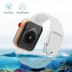 For Apple Watch Series 5 & 4 44mm / 3 & 2 & 1 42mm Solid Color Silicone Replacement Wrist Strap Watchband with Metal Buckle, S, L - Image 5