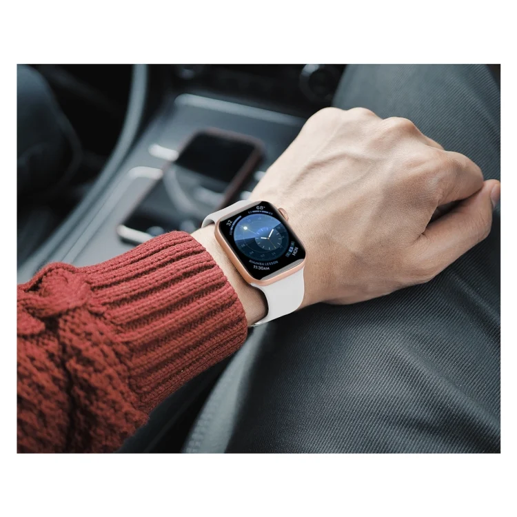 EDA00521202A_5.webp For Apple Watch Series 5 & 4 44mm / 3 & 2 & 1 42mm Solid Color Silicone Replacement Wrist Strap Watchband with Metal Buckle, S, L - Image 7