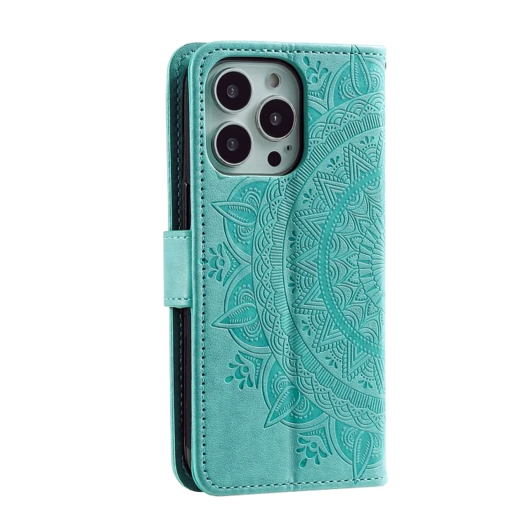 EDA005215405A_2.webp Totem Flower Embossed Leather Phone Case, For iPhone 16 Pro Max, For iPhone 16 Pro - Image 3