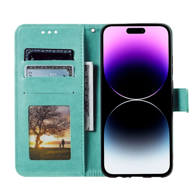 EDA005215405A_3.webp Totem Flower Embossed Leather Phone Case, For iPhone 16 Pro Max, For iPhone 16 Pro - Image 4