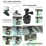 Sunnylife ZJ585 Sun Visor Camera Mount Quick Release Holder 360 Degree Rotating Vlog Bracket - Image 3