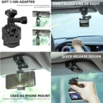 Sunnylife ZJ585 Sun Visor Camera Mount Quick Release Holder 360 Degree Rotating Vlog Bracket - Image 4