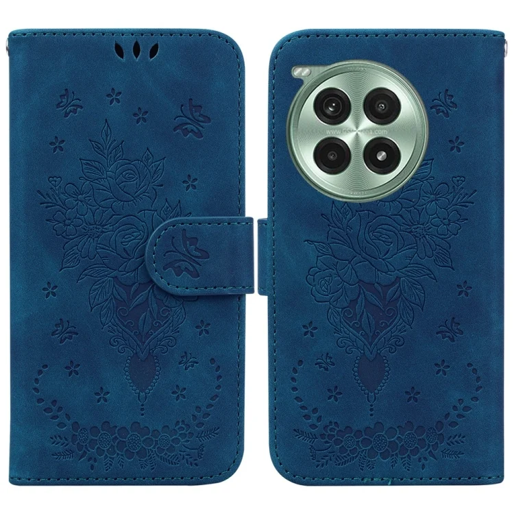 Butterfly Rose Embossed Leather Phone Case, For OnePlus Ace 3 Pro, For OnePlus Nord CE4 Lite, For OnePlus Nord CE4 5G, For OnePlus Nord CE 3 Lite / Nord N30