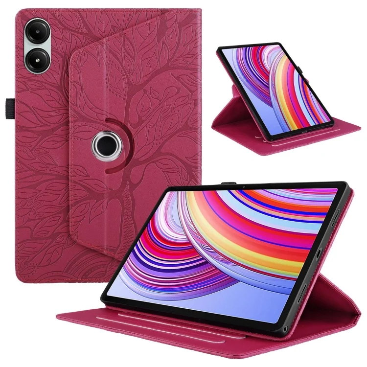 Tree Life Embossed Rotation Leather Tablet Case, For Xiaomi Redmi Pad Pro 12.1, For Xiaomi Pad 6S Pro, For Xiaomi Redmi Pad SE 11, For Xiaomi Pad 6 / 6 Pro