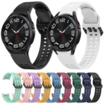 Double-row Hole Solid Color Silicone Watch Band - Image 2