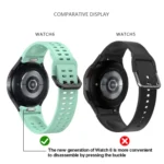 Double-row Hole Solid Color Silicone Watch Band - Image 5
