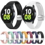 Magnetic Folding Silver Buckle Silicone Watch Band - Image 2
