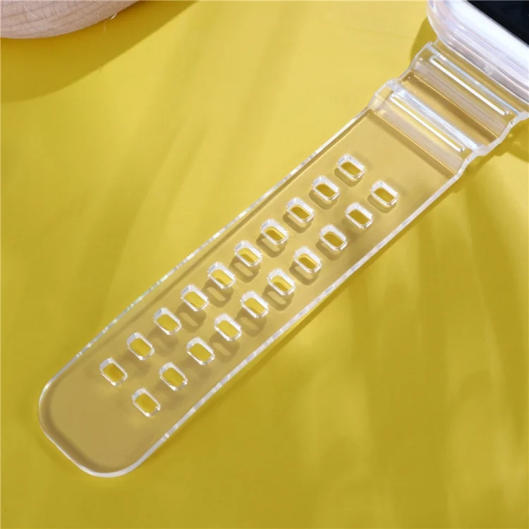 EDA00523902_4.webp Transparent TPU Integrated Replacement Watch Strap, For Apple Watch Series 8&7 41mm / SE 2&6&SE&5&4 40mm / 3&2&1 38mm, For Apple Watch Series 7 45mm / 6 & SE & 5 & 4 44mm / 3 & 2 & 1 42mm - Image 5