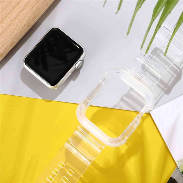 EDA00523902_6.webp Transparent TPU Integrated Replacement Watch Strap, For Apple Watch Series 8&7 41mm / SE 2&6&SE&5&4 40mm / 3&2&1 38mm, For Apple Watch Series 7 45mm / 6 & SE & 5 & 4 44mm / 3 & 2 & 1 42mm - Image 7