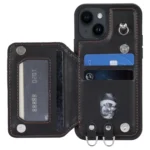 Grid Texture Card Bag Phone Case with Lanyard, For iPhone 14, For iPhone 14 Pro, For iPhone 14 Pro Max, For iPhone SE 2022 / 2020 / 8 / 7 - Image 4