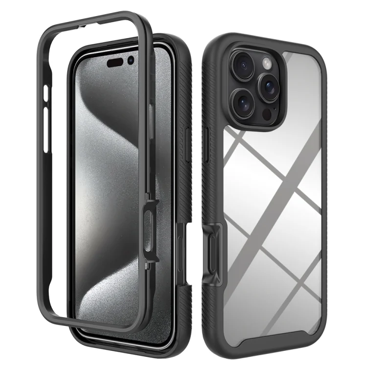 Starry Sky Solid Color Shockproof TPU Clear PC Phone Case, For iPhone 16 Pro Max, For iPhone 16 Pro, For iPhone 16 Plus
