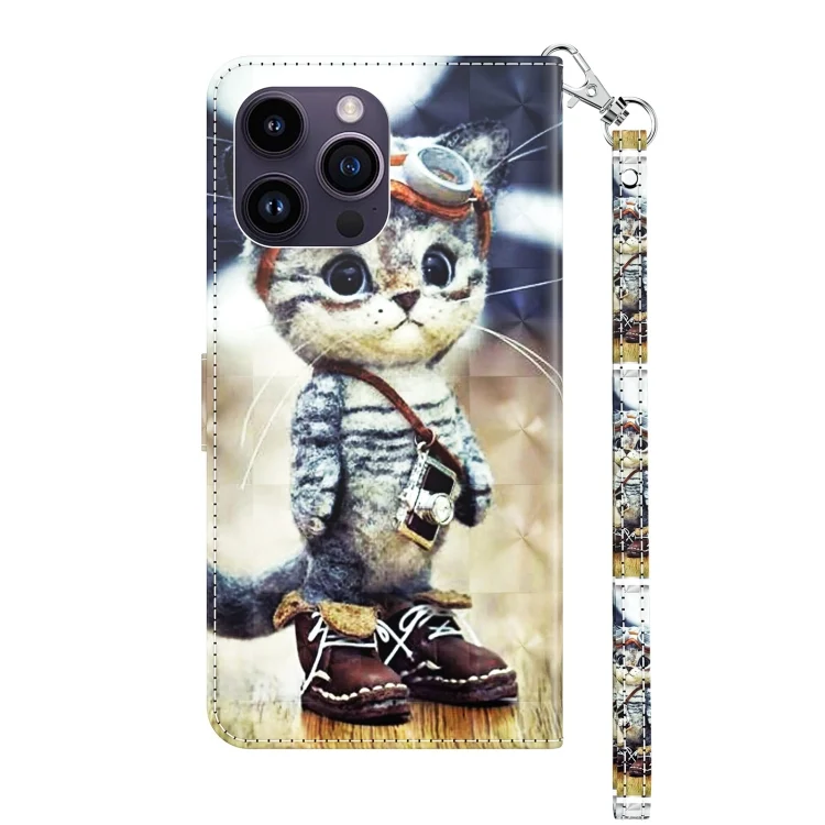 EDA005262301A_2.webp 3D Painted Leather Phone Case, For iPhone 15 Pro Max, For iPhone 15 Pro - Image 3