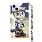 3D Painted Leather Phone Case, For iPhone 15 Plus, For iPhone 15 - Image 3