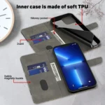 3D Painted Leather Phone Case, For iPhone 16 Pro Max, For iPhone 16 Pro - Image 4